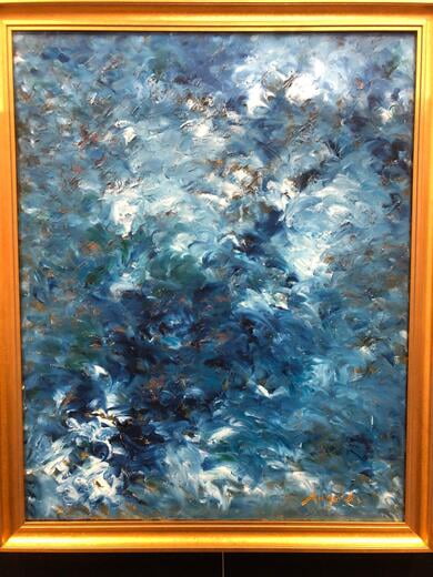 A Mother's Ocean; 27" x 33" framed original oil on canvas (purchased, SOBA)